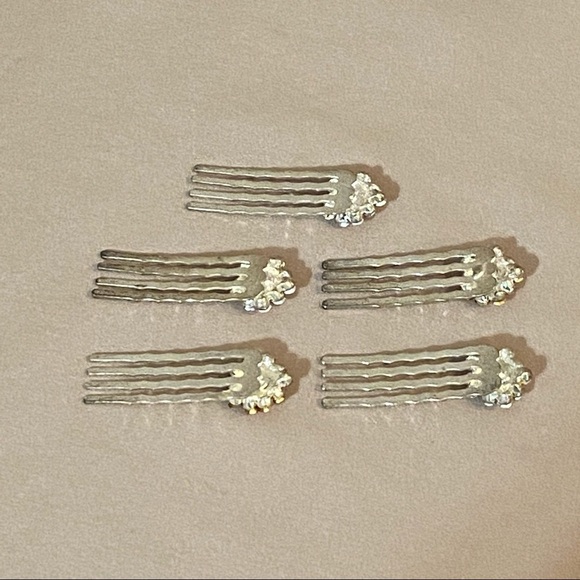 Set of 5 Silver & Glass Hair Pins main image 4